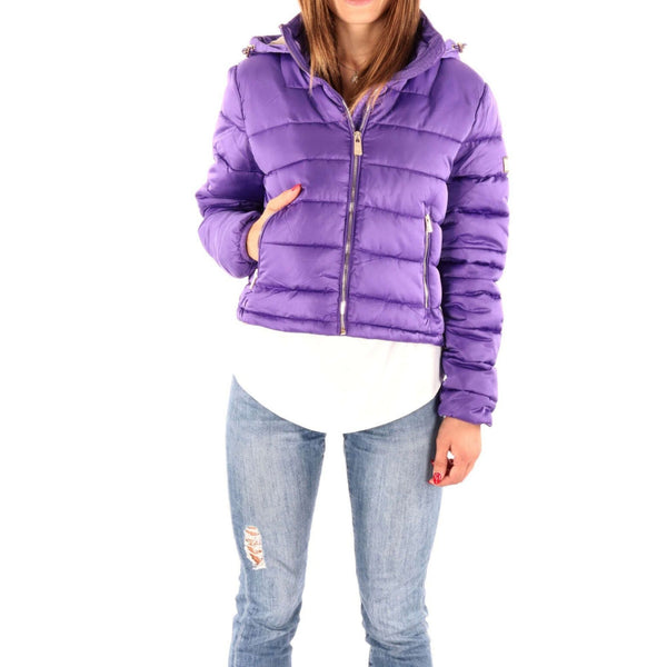 Piumino Donna cropped con cappuccio Lilla YES ZEE- Francavilla Moda